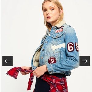 Superdry sherpa girlfriend denim jacket fleece